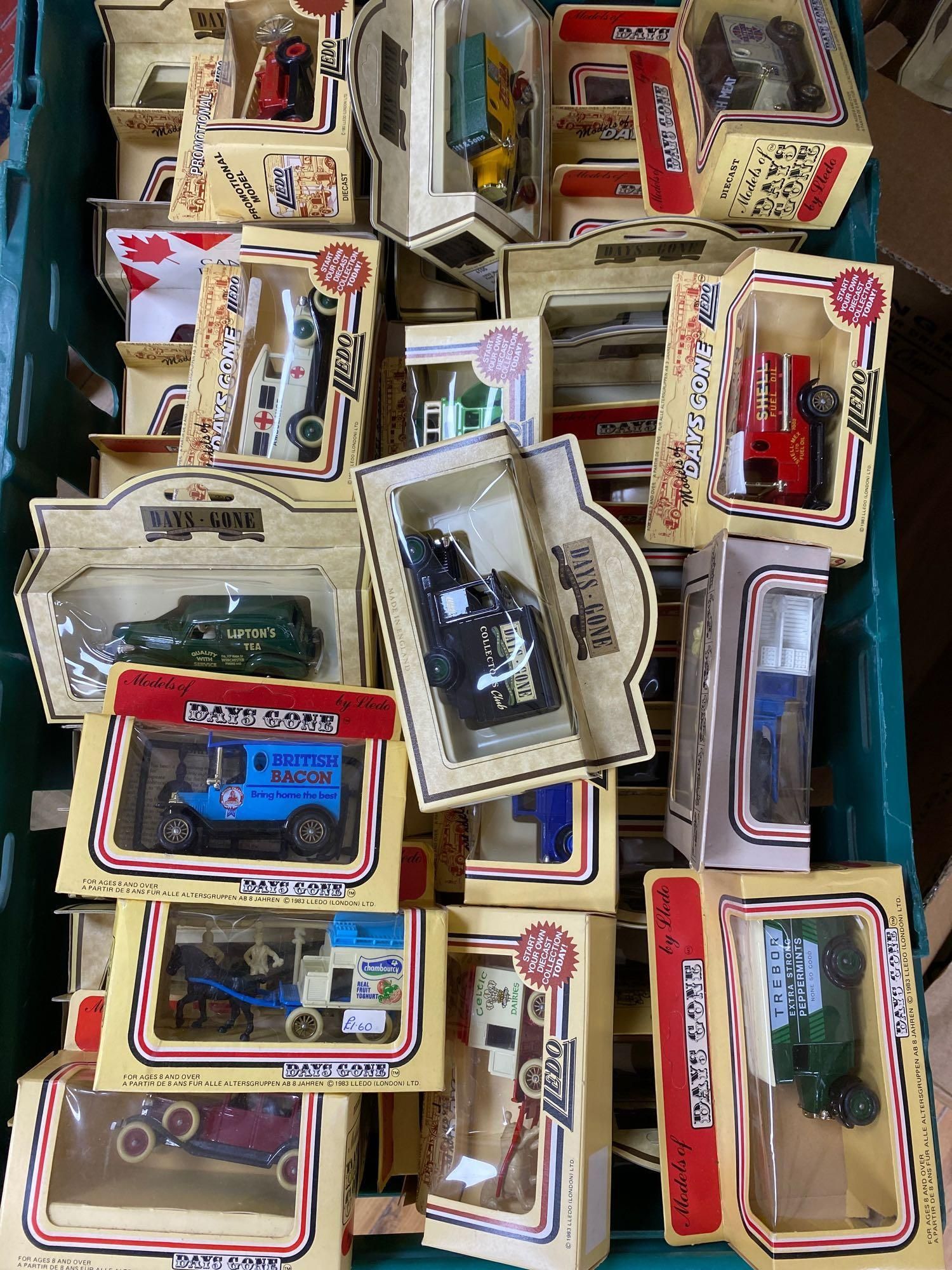 Lledo Days Gone: A quantity of die-cast toys and Lledo empty boxes